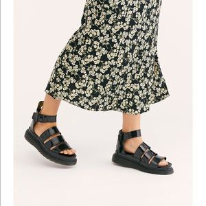 CLARISSA II PATENT LEATHER STRAP SANDALS